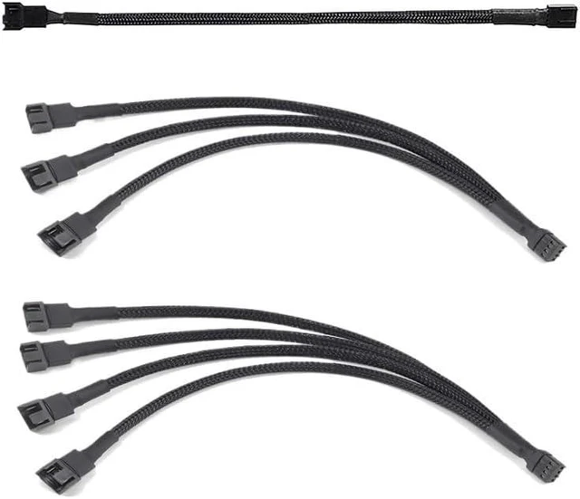 Main image of PC Fan Splitter 4 Pin PWM Fan Splitter Cable PC Case Fan Header Splitter(1 to 4)