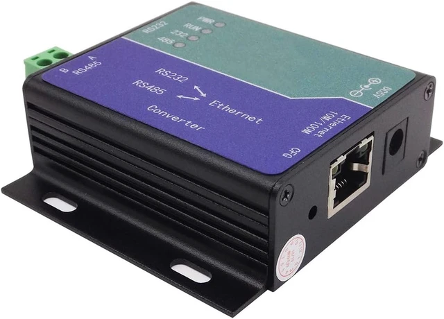 Alt view image 3 of 5 - Taidacent Serial Server Ethernet to Serial Adapter Serial Port to Ethernet Adapter RS485RS232 to Ethernet Converter Modbus TCP (with Power Adapter (5V1A))