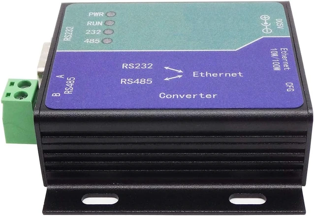 Alt view image 4 of 5 - Taidacent Serial Server Ethernet to Serial Adapter Serial Port to Ethernet Adapter RS485RS232 to Ethernet Converter Modbus TCP (with Power Adapter (5V1A))