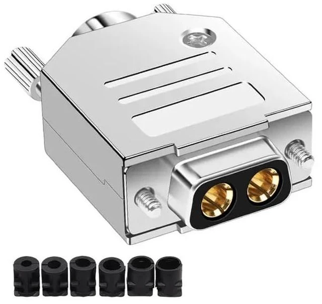 Main image of DB High Current Plug Sol*/id Pure Copper Gold-Plated 2Pin Power Connector 2W2 2V2 Male and Female 40A an ti Reverse Insertion Joint(2W2 9F)