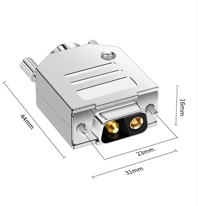 Alt view image 7 of 7 - DB High Current Plug Sol*/id Pure Copper Gold-Plated 2Pin Power Connector 2W2 2V2 Male and Female 40A an ti Reverse Insertion Joint(2W2 9F)