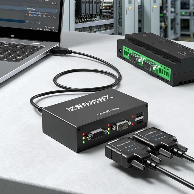 Alt view image 3 of 7 - DriverGenius Industrial USB to 2-Port RS232 Serial Adapter