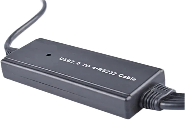 Main image of USB 2.0 to 4 Port RS232 Serial Adapter DB9 Connector, Multi-Port COM Converter for PC/Laptop
