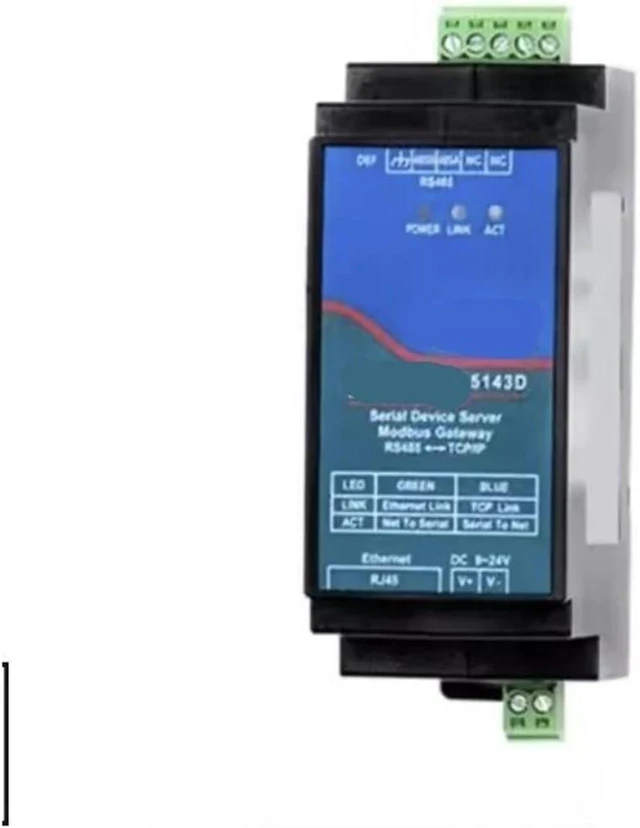 Alt view image 3 of 7 - DIN Rail RS485 to TCP/IP Ethernet Serial Server Converter 5143D(with Adaptor)