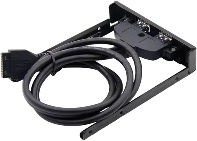 Alt view image 5 of 6 - USB3.0 Front Panel Optical Drive Position Dual Port 19 pin/20 pin to Adapter Cable
