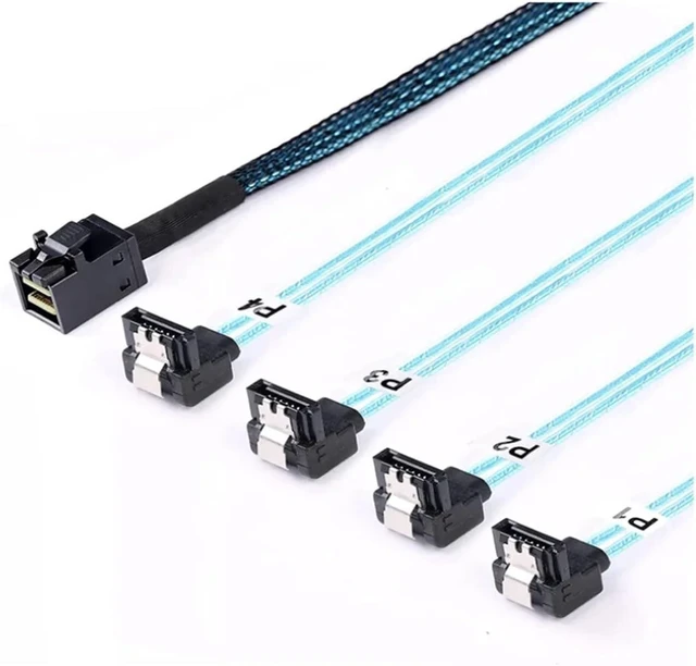 Alt view image 2 of 4 - HD SFF-8643 to 4X 7pin Female 90 Degree