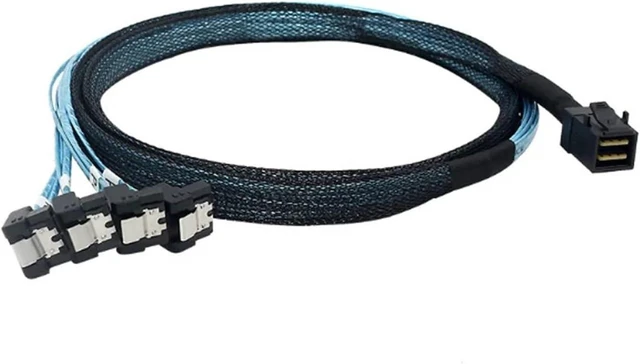 Alt view image 4 of 4 - HD SFF-8643 to 4X 7pin Female 90 Degree