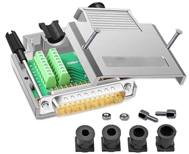Main image of DB25 Solderless Plug Industrial 2-Row Copper 25-pin Male Female Serial Port Adapter D-sub Breakout Terminal Connector(SMS)