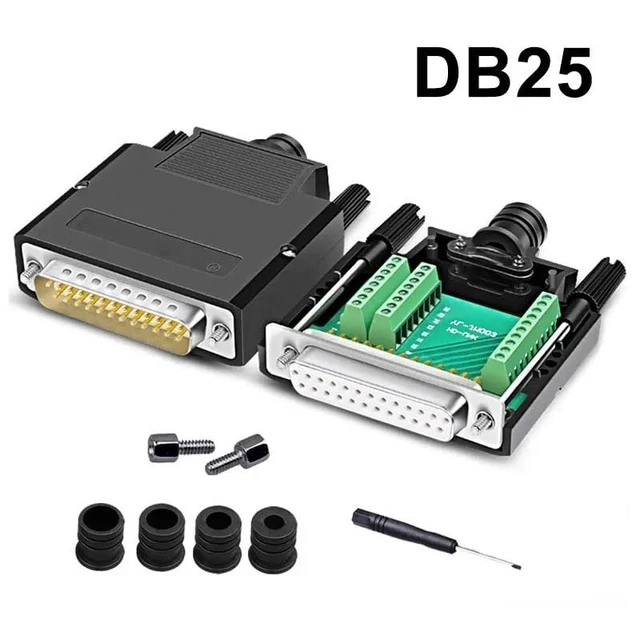 Alt view image 3 of 6 - DB25 Solderless Plug Industrial 2-Row Copper 25-pin Male Female Serial Port Adapter D-sub Breakout Terminal Connector(SMS)
