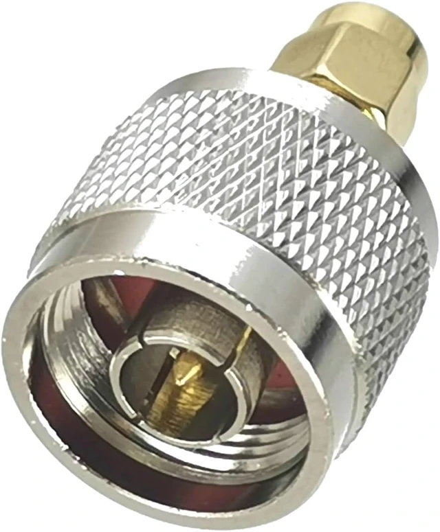 Alt view image 3 of 4 - 1-piece N-type male to SMA-type male center coaxial adapter connector