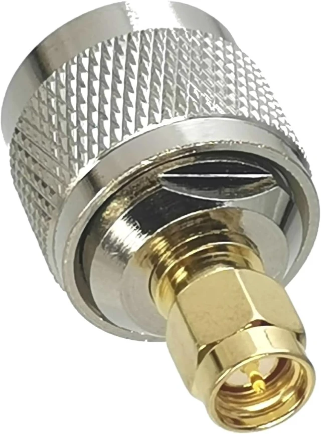 Alt view image 4 of 4 - 1-piece N-type male to SMA-type male center coaxial adapter connector