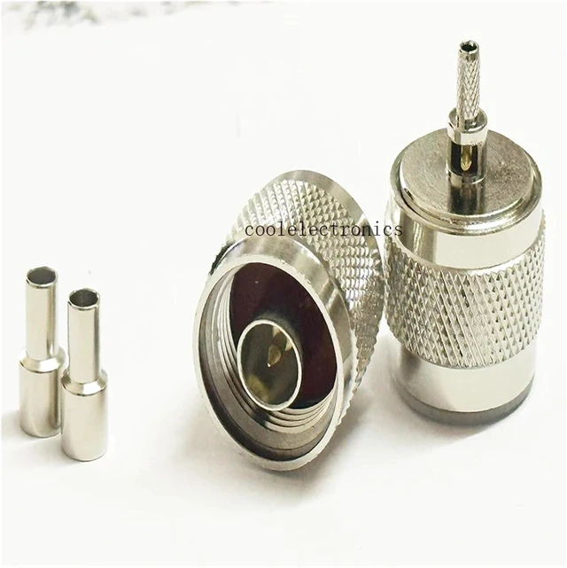 Alt view image 5 of 5 - 10pcs N Male/N Female Crimp for RG174 RG316 LMR100 Cable Straight Adapter Connector(N female 10pcs)