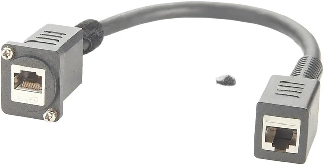 Alt view image 2 of 6 - RJ45 D Type Panel Mount Cable Cat8 EtherCon Cable with 40Gbps 2000MHz