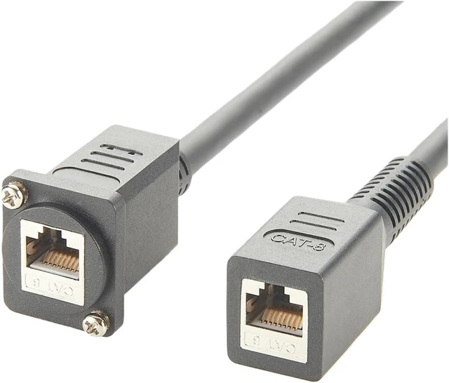 Alt view image 4 of 6 - RJ45 D Type Panel Mount Cable Cat8 EtherCon Cable with 40Gbps 2000MHz