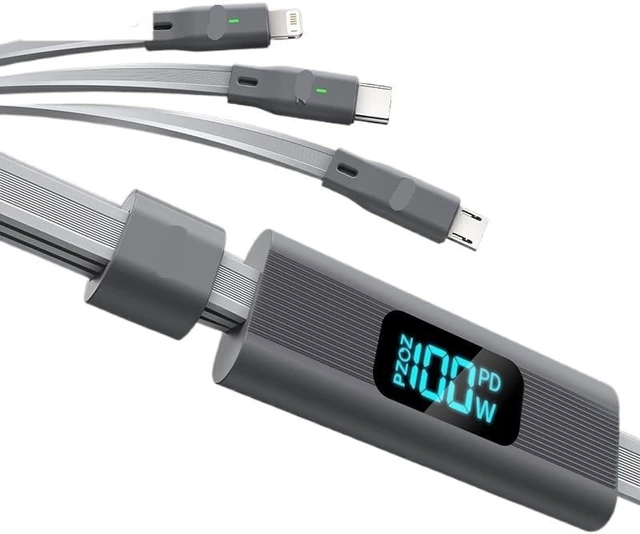 Alt view image 3 of 4 - 100W USB C & USB A Cable 3 in 1 Multi Fast Multiple Cord(A)