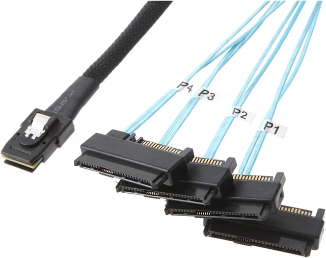 Alt view image 2 of 6 - Internal 36pin SFF8087 to 4X29pin SFF8482 2 in