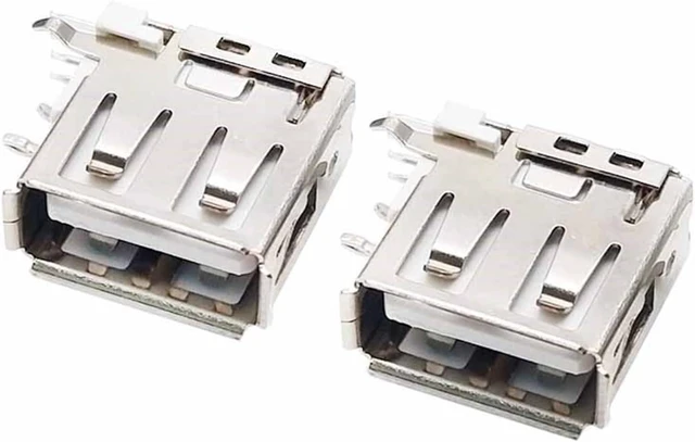 Main image of 5/10PCS USB 2.0 Type-A Female Socket - 90° Bent Foot Side PCB Mount Adapter for Easy Data Transfer(Type-4,5PCS)
