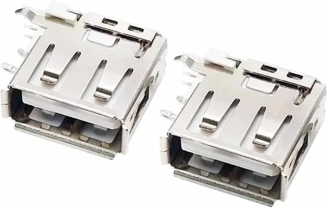 Alt view image 4 of 6 - 5/10PCS USB 2.0 Type-A Female Socket - 90° Bent Foot Side PCB Mount Adapter for Easy Data Transfer(Type-4,5PCS)