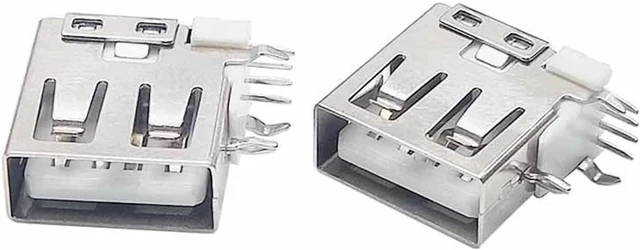 Alt view image 6 of 6 - 5/10PCS USB 2.0 Type-A Female Socket - 90° Bent Foot Side PCB Mount Adapter for Easy Data Transfer(Type-4,5PCS)