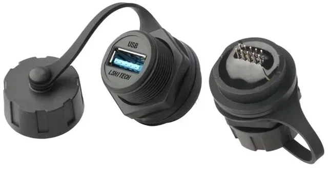 Main image of M20 Industrial Outdoor Waterproof USB Connector Data Transmission USB2.0 USB3.0 Adapter Female Socket Threaded Connection(USB3.0 2MM(No.1),Plastic nut)