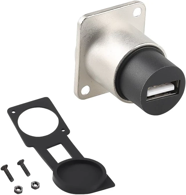 Alt view image 2 of 3 - Uonecn 10Pack USB 2.0 Feed-Through Panel Mount Connector, Female to Female Pass-Through Adapter for Industrial/DIY, High-Speed Data Transfer for Panel Mount for PC, Camera, Audio Equipment Silver