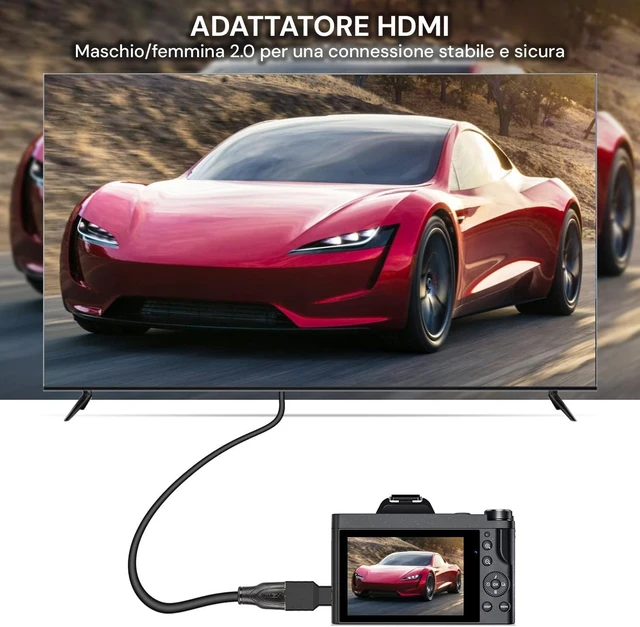 Alt view image 2 of 7 - HDMI Male Female 2.0 Adapter Ideal for Cameras and Tablets - Ideal for a Stable Connection Anywhere for Customizable Devices