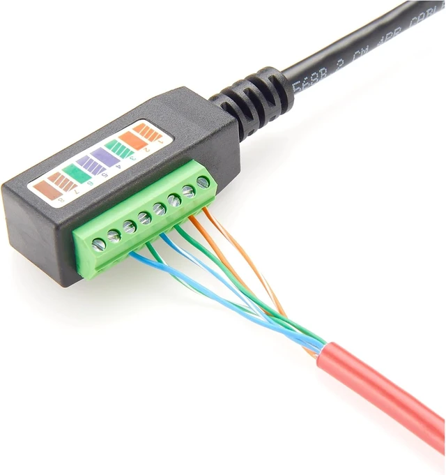 Alt view image 3 of 4 - RJ45 Female to Solderless Terminal Block Cable
