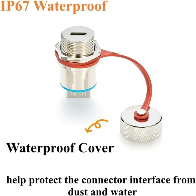 Alt view image 6 of 7 - IP67 Rugged USB 3.1 C Female to USB 2.0 A Female Panel Mount Adapter (1Pc)