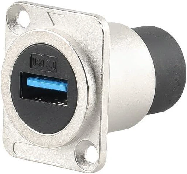 Alt view image 4 of 5 - Uonecn 10Pack USB 3.0 Panel Mount Connector, Female to Female Pass-Through Adapter for Industrial/DIY, High-Speed Data Transfer for Panel Mount for PC, Camera, Audio Equipment, Silver