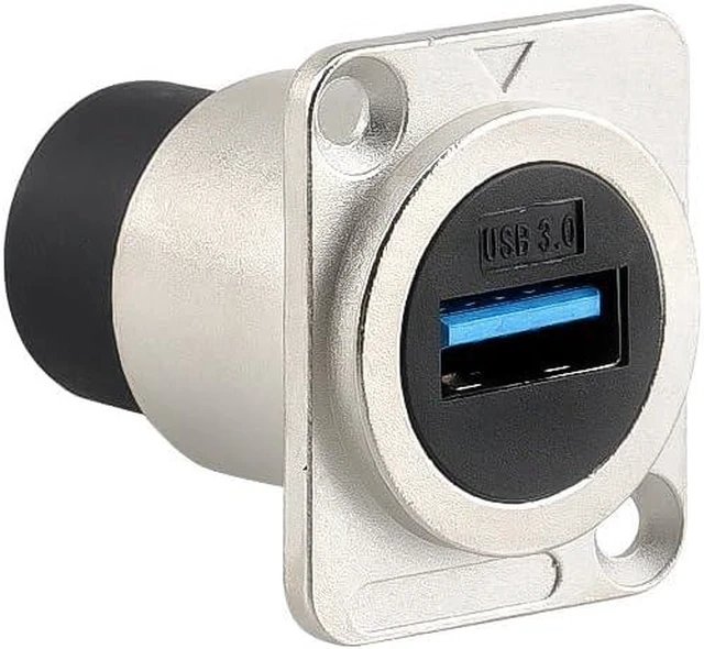 Alt view image 5 of 5 - Uonecn 10Pack USB 3.0 Panel Mount Connector, Female to Female Pass-Through Adapter for Industrial/DIY, High-Speed Data Transfer for Panel Mount for PC, Camera, Audio Equipment, Silver