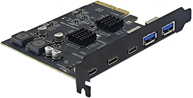 Alt view image 7 of 7 - PCIE to USB3.2 Expansion Card 10Gbps 3USB Type-A +2Type C 5Port USB Front Panel