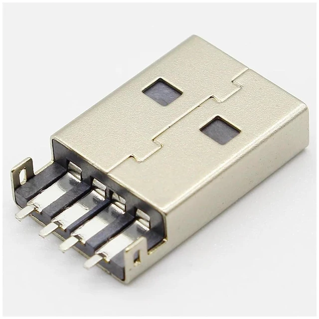 Alt view image 2 of 5 - 10pcs/lot USB 2.0 4Pin A Type Male SMT Connector Black G49 for Data Transmission Charging TYSTABPC