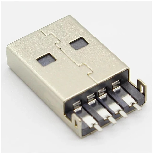 Alt view image 3 of 5 - 10pcs/lot USB 2.0 4Pin A Type Male SMT Connector Black G49 for Data Transmission Charging TYSTABPC