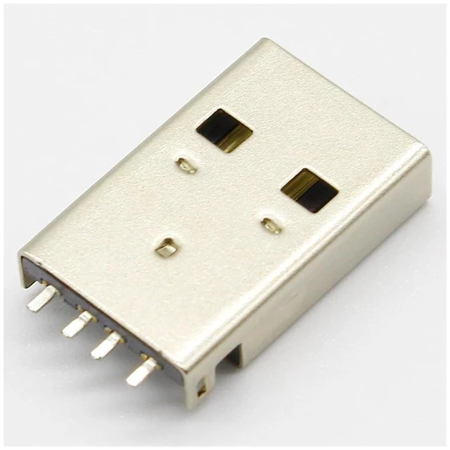 Alt view image 4 of 5 - 10pcs/lot USB 2.0 4Pin A Type Male SMT Connector Black G49 for Data Transmission Charging TYSTABPC