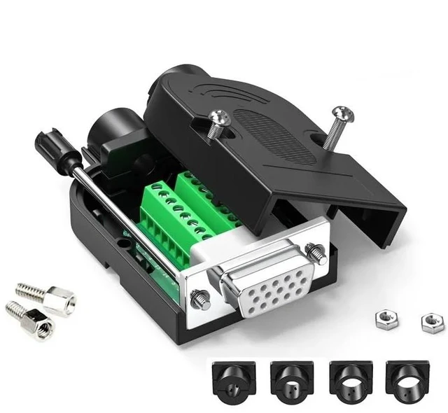 Main image of 1pc DB9 DB15 DB25 DB26 DB37 Breakout Connector Solderless D-SUB RS232 Connector 3+9 VGA Male Female Plug(DB15 3 9 Female)