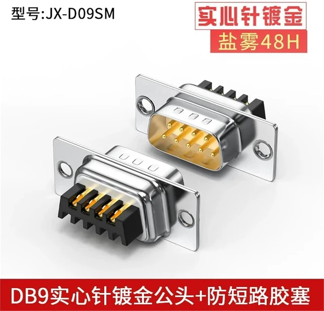 Alt view image 2 of 6 - COKYIS 1pc Metal Shell DB9 RS232 Serial Port Connector Mini 9pin L-Type Industrial Grade 90 Degrees Male Female Solid Needle Terminal(MH-Solid Pin)