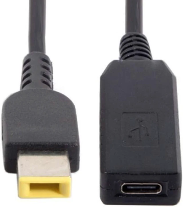 Main image of System-S Adapter Cable USB Type C Female to Rectangle 11.0 x 5.0 mm in Black Charging Cable