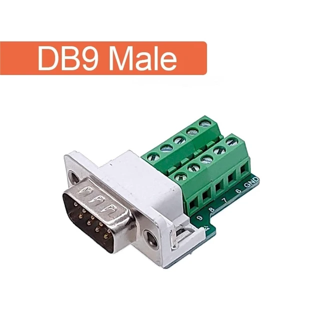 Alt view image 2 of 4 - DB9 Connector RS232 RS485 COM Signals Terminal Module Interface Converter Adapter Data Male Female D Sub(Golden Male)