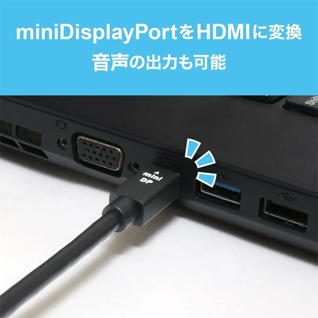 Alt view image 2 of 5 - (Nakabayashi) MCO Mini DisplayPort to HDMI Cable 4K 2m Z1918