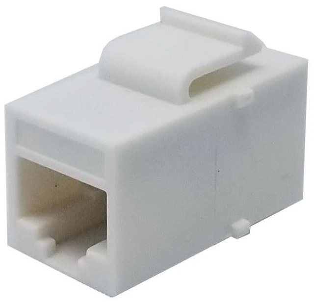 Alt view image 2 of 6 - 5 Pack Inline Coupler Keystone Jack RJ45 Female-to-Female Cat6 Cat5e White