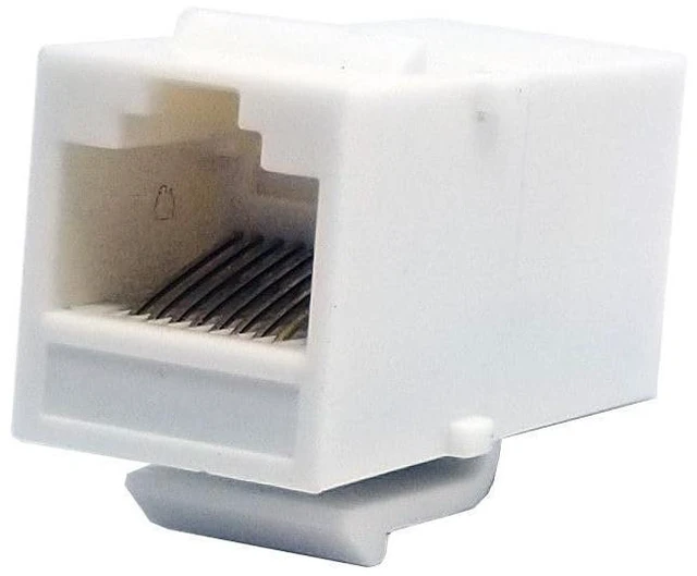 Alt view image 4 of 6 - 5 Pack Inline Coupler Keystone Jack RJ45 Female-to-Female Cat6 Cat5e White