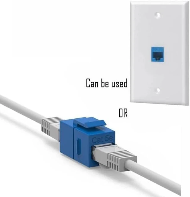 Alt view image 3 of 3 - 4X Cat5E RJ45 Ethernet Network Coupler Snap-in Jack F/F Keystone Blue