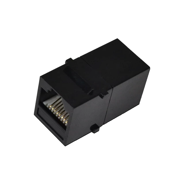 Alt view image 5 of 5 - 10 Pack Inline Coupler Keystone Jack RJ45 Female-to-Female Cat6 Cat5e Black