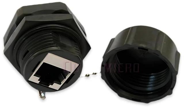 Main image of CAT6 Shielded Panel Mount Bulkhead Coupler RJ45 Female to Female with Water Protective Cap