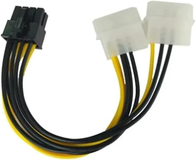Alt view image 3 of 5 - 8Pin to Dual 4Pin Video Card Power Cord 180W Y Shape 8Pin PCI to Dual 4 Pin Graphics Power Cable(10pcs)