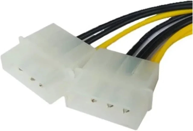 Alt view image 5 of 5 - 8Pin to Dual 4Pin Video Card Power Cord 180W Y Shape 8Pin PCI to Dual 4 Pin Graphics Power Cable(10pcs)