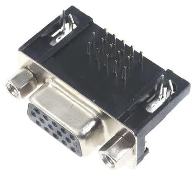 Main image of 5/10PCS DR15 Female/Male Right Angle Welded D-Sub 15 Pin Connector RS232 Connector 90 Degree Bent Needle DB15(F,10PCS)