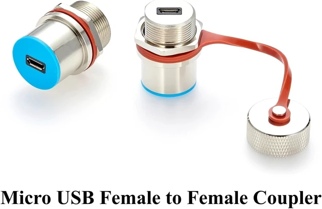 Alt view image 7 of 7 - IP67 Waterproof Micro USB 2.0 Female to Female Panel Mount Connector