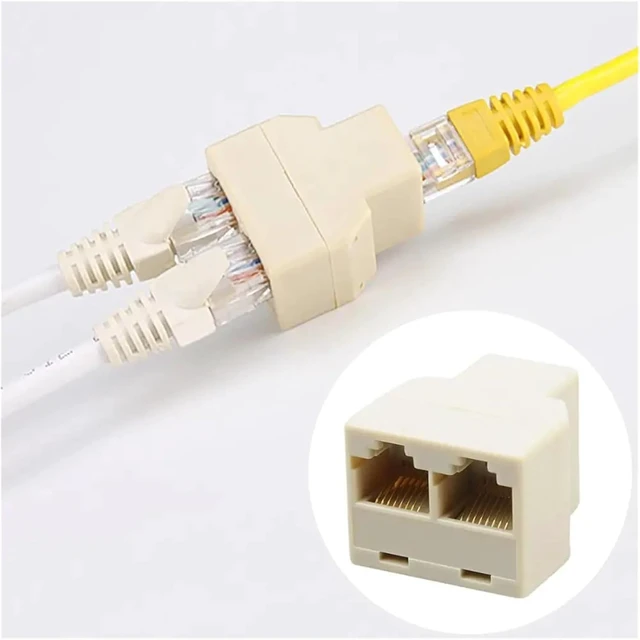 Alt view image 2 of 5 - 1 PCS RJ45 Splitter Adapter to 2 Dual Female Ports CAT5/6 LAN Ethernet
