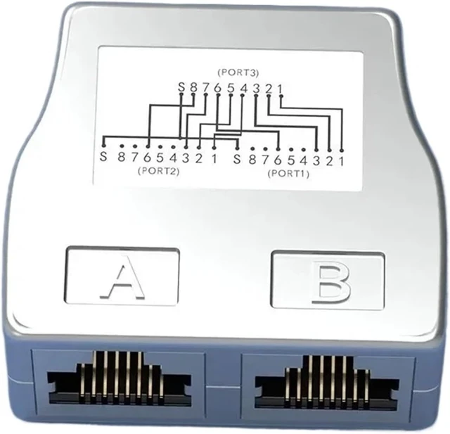 Alt view image 4 of 5 - 1 PCS RJ45 Coupler to 2 Way Splitter Connector Adapter Ethernet Modular(Silver 1 Pair)